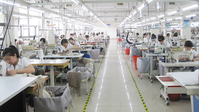 Clothing sewing production